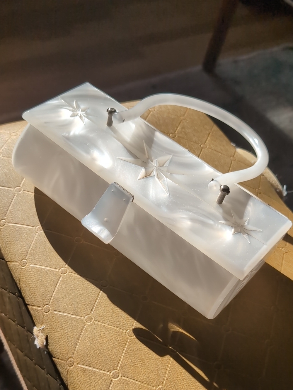 Lux De Ville White Lucite Purse